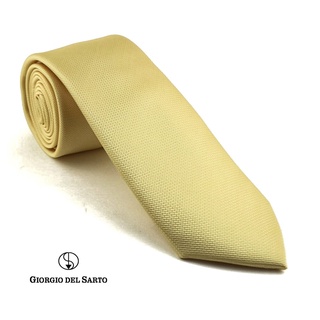 Giorgio Del Sarto Necktie 8.5 cm Yellow with Fabric Texture เนคไทสีเหลืองลายพื้นมีเท็กเจอร์ #2