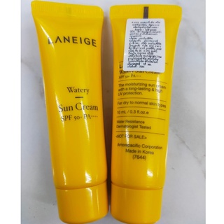 ของแท้ ฉลากไทย 10ml Laneige Watery Sun Cream SPF50+ PA++++ ครีมกันแดด เพื่อผิวชุ่มชื้น แบบน้ำ เพิ่มความชุ่มชื้น 10ml.