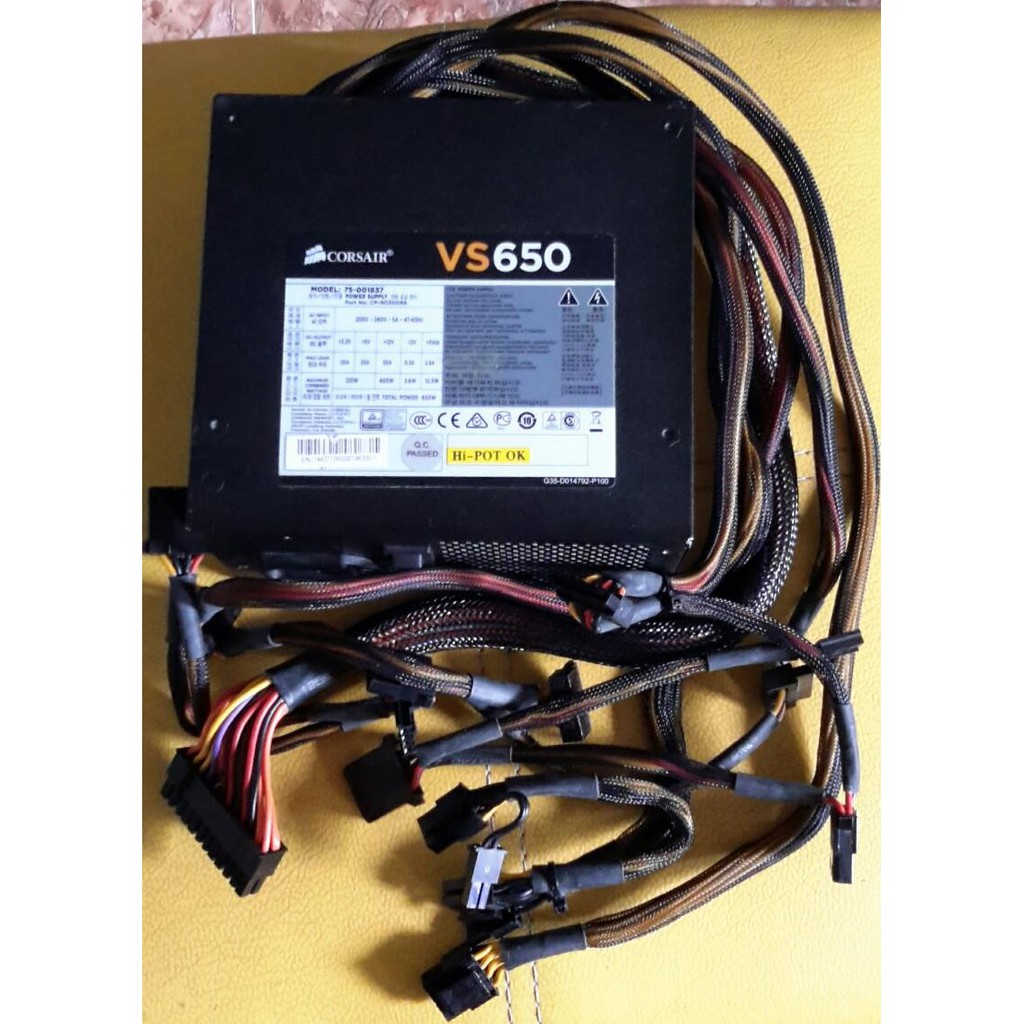Power Supply PSU CORSAIR รุ่น VS650 650Watt 80+