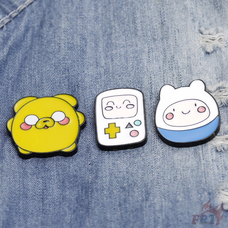 &gt; Ready Stock &lt; ❉ Adventure Time with Finn and Jake Pins ❉ 1Pc Finn Jake BMO Metal Collection Brooches Pins
