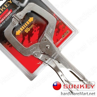 คีมล็อคก้ามปู 6" SUNKEY C-clamp swivel pad 306SP