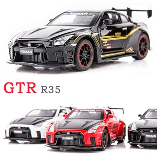 รถของเล่น สเกล 1/32 Nissan GTR R35 อัลลอยด์ ดึงถอยหลัง ของขวัญ สําหรับเด็ก