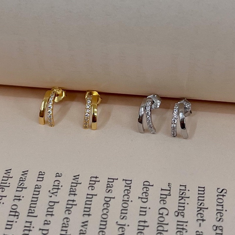 A.piece ต่างหูเงินแท้ [all silver 925] Half hoop earrings