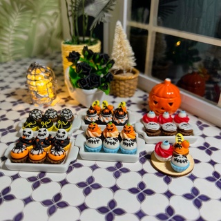 🎃👻คัพเค้กจิ๋ว คัพเค้กฮาโลวีน (Halloween) 👻🎃คัพเค้กดินปั้นจิ๋ว งานสวยๆ [ราคา/1ชิ้น] #ของจิ๋ว #miniature