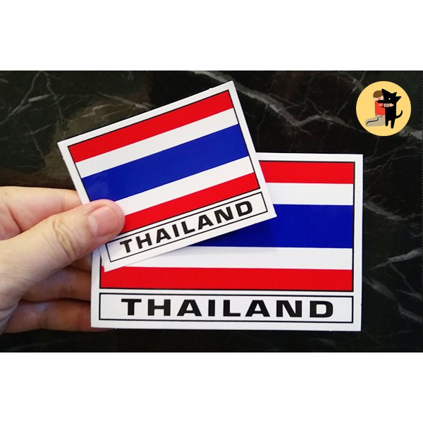 สติ๊กเกอร์ หรือ แผ่นแม่เหล็ก ธงชาติไทย สติกเกอร์ ป้ายแม่เหล็ก THAILAND FLAG มีสองขนาดให้เลือก