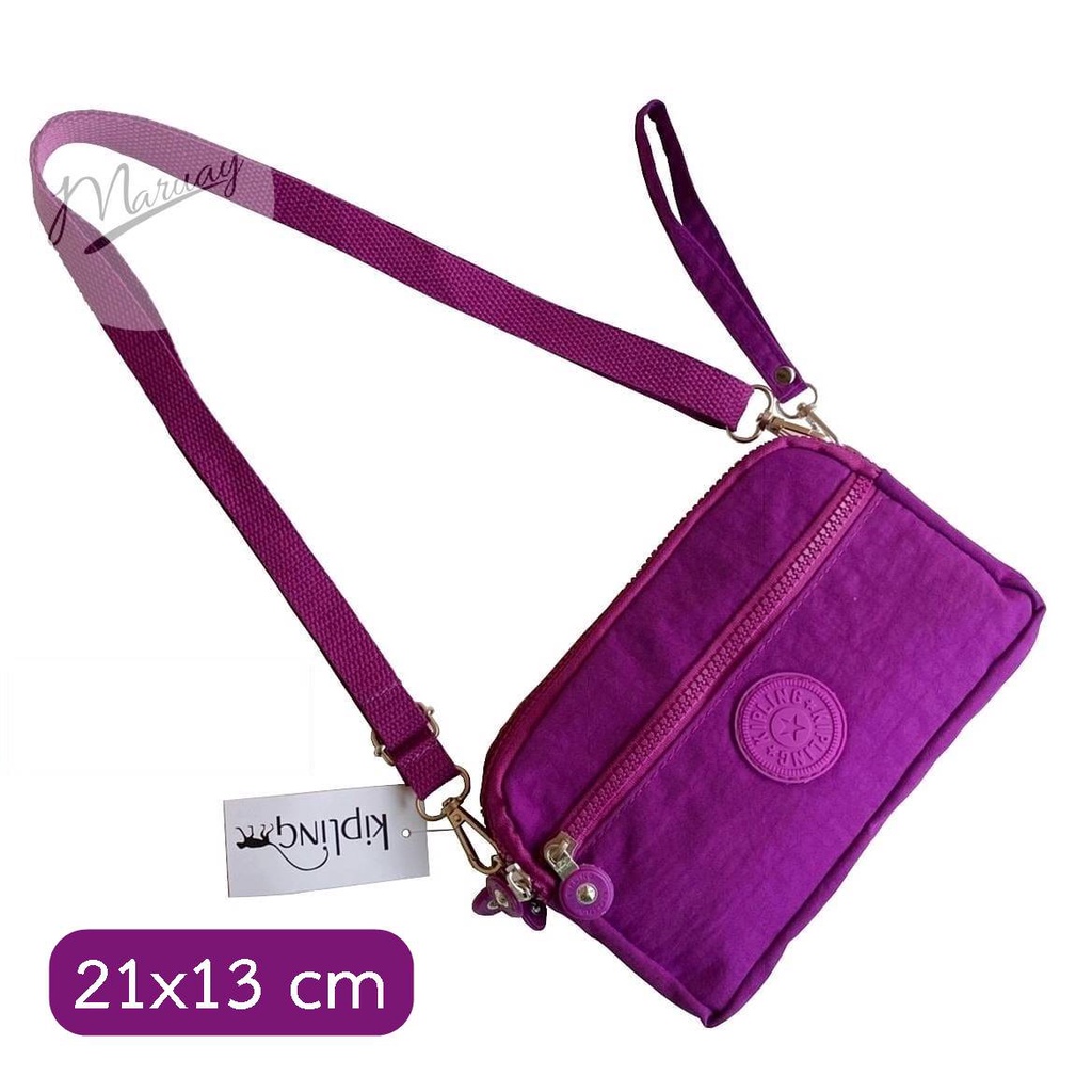 กระเป๋า Kipling 4ซิบ (21x13 cm) พร้อมสายสะพายยาว และสายคล้องมือ