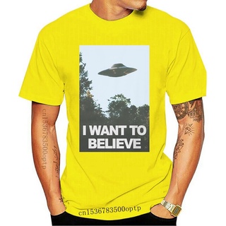 ขายดี เสื้อยืด พิมพ์ลาย I Want To Believe X-Files โปสเตอร์ Ufo Aliens Tv Show Sci-Fi สีขาว สีเทา IKangd88FNdeec54