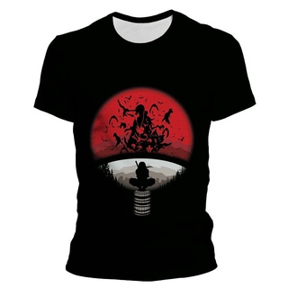 เสื้อยืดผ้าฝ้ายพรีเมี่ยม BANDAI เสื้อยืด พิมพ์ลายอนิเมะนารูโตะ อิทาจิ 3 มิติ โอเวอร์ไซซ์ สไตล์ญี่ปุ่น แฟชั่นฤดูร้อน สําห