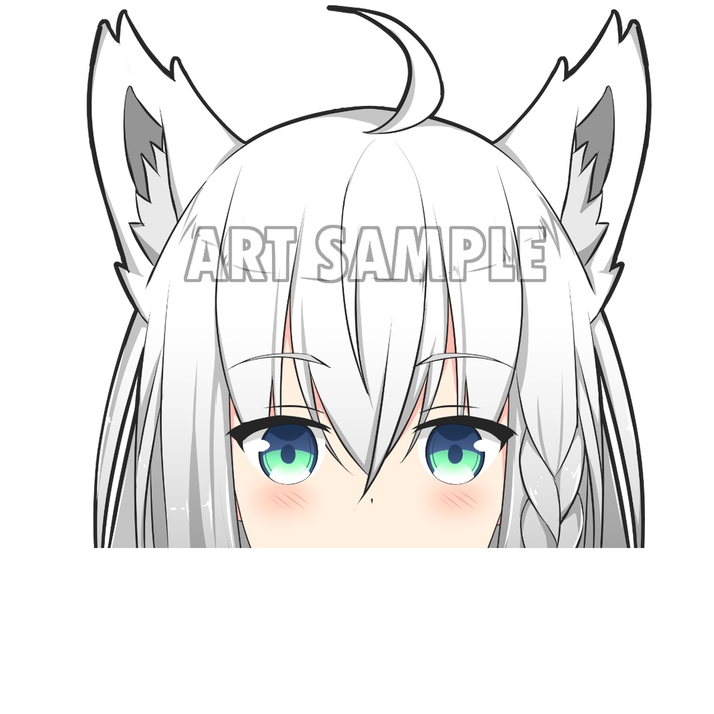 Fubuki Hololive สติ๊กเกอร์ 2 ชิ้น Shirakami Fubuki Sticker 2 PCS Hololive Sticker สติกเกอร์ Anime ฟุ