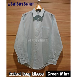 Green Mint - เสื้อเชิ้ต แขนยาว ผู้ชาย ทรงไม่เข้ารูป Oxford Long Sleeve Shirt