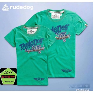 rudedog เสื้อคอกลม  ชาย หญิง  รุ่น Airline สีเขียว