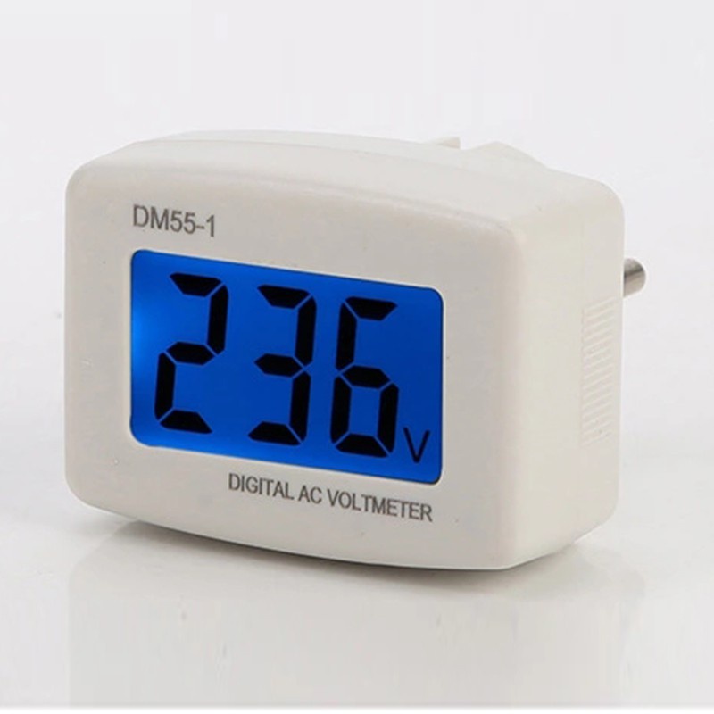 Dm55-1 AC 80-300V โวลต์มิเตอร์ดิจิตอลปลั๊กโวลต์มิเตอร์ EU US โวลต์มิเตอร์ทดสอบแรงดันไฟฟ้าหน้าจอ LCD 