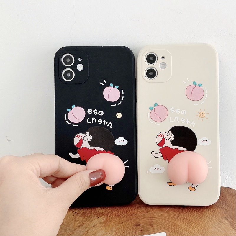 เคสโทรศัพท์มือถือแบบนิ่ม ลายการ์ตูนชินจัง พีช ตลก สําหรับ Samsung S22 S21 Ultra S20 Plus S10 Lite 2020 S21fe S20fe Note 20 10