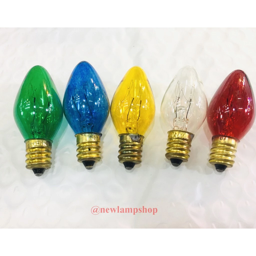 หลอดไฟศาลเจ้า หลอดจำปา ขั้วเกลียวE12 7-10W