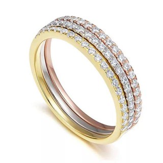 Fashion brass three colors Jewelry rings gold silver and pink gold plated Stainless steel 316L