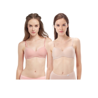 Wacoal Surprise Comfort Bra บราไร้โครง เซ็ท 2 ชิ้น รุ่น WB3X96 สีเบจ-ชมพูอมส้ม