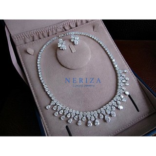 Neriza Jewelry/เครื่องประดับเจ้าสาว เพชรสังเคราะห์ประกายไฟเทียบเท่าเพชรแท้ทุกเม็ดNSW055