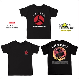 เสื้อยืด ลายการ์ตูนนารูโตะ ITACHI UCHIHA AKATSUKI ทรงสามเหลี่ยม สําหรับเด็กS-5XL