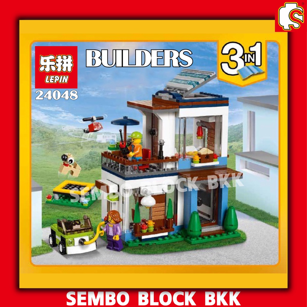ชุดตัวต่อ City Modern Building House ตัวต่อบ้าน 3 in 1 LEPIN24048 จำนวน 432 ชิ้น