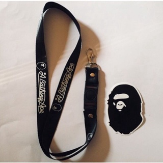 Bape สายคล้องคอ พวงกุญแจ บัตรประจําตัวประชาชน A BATHING APE distro พร้อมสายคล้องคอ และสายคล้องคอ