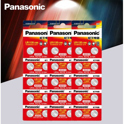 Panasonic แบตเตอรี่ AG10 LR1130 LR54 L1131 1.5V button battery.