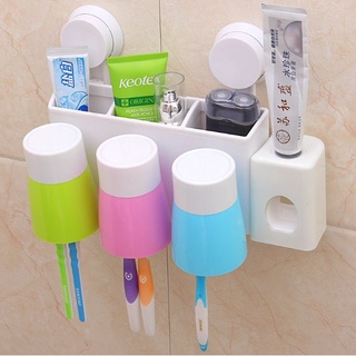 ที่เก็บแปรง ชุดแก้วพร้อมที่เก็บแปรงและยาสีฟัน สีขาว (231946)