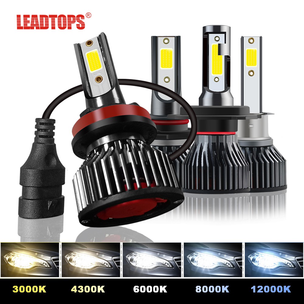 LEADTOPS 1 คู่ H7 H4 LED ไฟหน้ารถหลอดไฟ 4300K 6000K 3000K 8000K 12000K หมอก H11 H1 H3 9005 Hb3 9006 