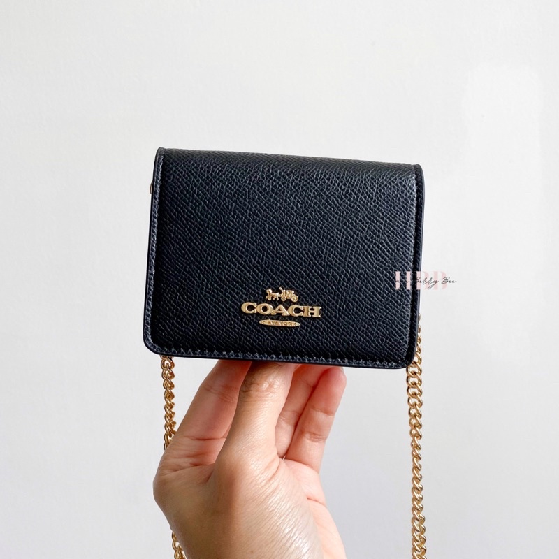 Coach Mini Wallet on Chain สีดํา