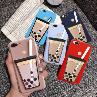 เคสซิลิโคน TPU นิ่ม ลายชานมไข่มุก 3 มิติ สีหวาน สำหรับ Xiaomi Mi 8 Lite 9 SE Mix 2S