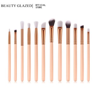 BEAUTY GLAZED 12 ชิ้นแปรงแต่งหน้าชุดดินสอแป้งอายแชโดว์อายไลเนอร์ดวงตา