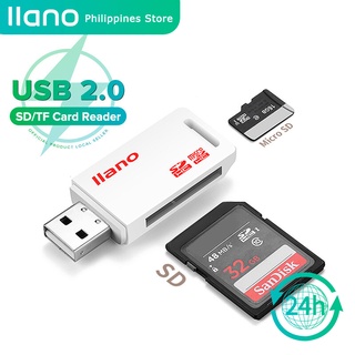 Llano 2 In 1 อะแดปเตอร์การ์ดรีดเดอร์ USB2.0 TF SD Micro ความเร็วสูง สําหรับ PC Latop