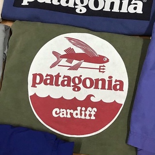 Tee เสื้อยืดครอป เสื้อยืดแขนสั้นผ้าฝ้ายพิมพ์ลายตัวอักษร Bata Patagonia สไตล์ย้อนยุคสําหรับผู้ชาย