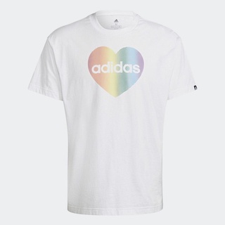 adidas adidas Pride Heart Graphic Tee (Gender Neutral) ไม่ระบุเพศ สีขาว GT6815 เสื้อยืดคอกลมผ้าฝ้าย