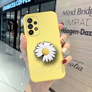 เคสโทรศัพท์ ซัมซุง Samsung Galaxy A13 A23 LTE A73 A03S A03 Core M33 M23 5G 4G Phone Cell Case TPU Soft Handphone Casing With Daisy Flower Stand Holder เคส SamsungA13 SamsungA23 SamsungA73 Back Cover