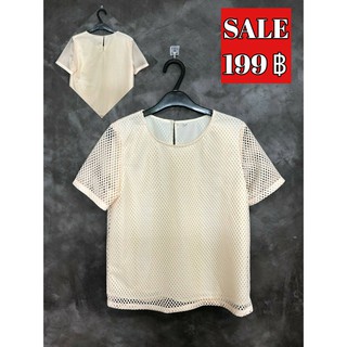 เสื้อลายลูกไม้  สีครีม SSS0095/19