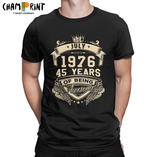 เสื้อยืดวินเทจขายดี เสื้อยืดแขนสั้นลําลอง พิมพ์ลาย Born In July 1976 45 ปี PPmkip54HGbepf31 สําหรับผู้ชายS-5XL