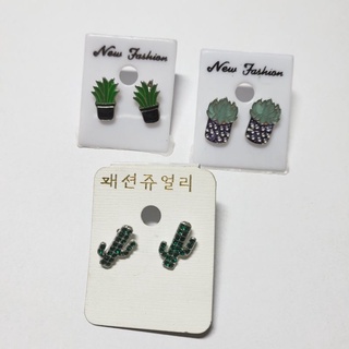 Plant earrings ต่างหูต้นไม้ กระบองเพชร ต้นไม้ ไม้ใบ