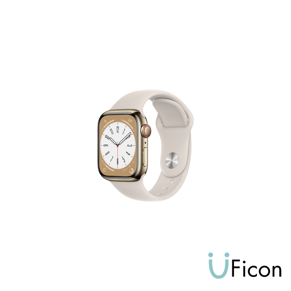 Apple Watch Series 8 GPS + Cellular Stainless Steel Case with Sport Band/Milanese Loop - Regular ; iStudio by UFicon