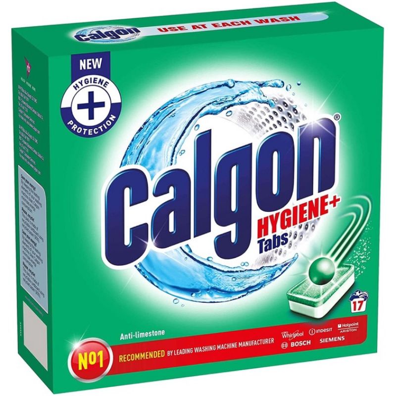 [แบ่งขาย 4 เม็ด/แพ็ค] สูตรใหม่! Calgon Hygiene+ tabs เม็ดล้างทำความสะอาดเครื่องซักผ้า hygiene+ prote