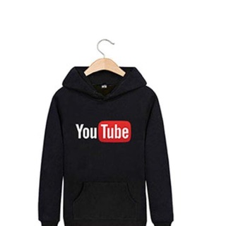 เสื้อแบบมีฮู้ด สกรีนลาย YouTube (สีดำ)