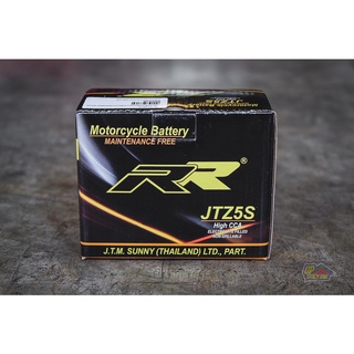 RR BATTERY JTZ5S แบตเตอรี่ 12V 5AH สำหรับรถจักรยานยนต์ไม่เกิน 150CC มีรับประกัน 6 เดือน ลูกละ 390฿