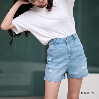 กางเกงยีนส์เอวสูงผู้หญิง 11Miles High Waist Denim Shorts Jeans