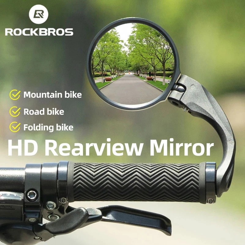 【TH Delivery】ROCKBROS กระจกมองหลังทั่วไป หมุนได้ 360 องศา ปรับได้ สําหรับติดแฮนด์รถจักรยาน