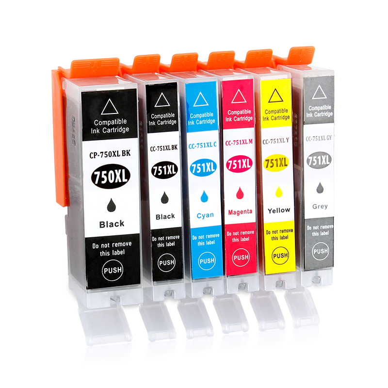 PGI-750 XL CLI-751 XL PGI750 XL CLI751 XL PGI750 XL CLI751 XL Compatible 6 Pack Ink Cartridge