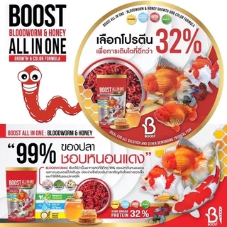 BOOST All in one 200 g. (อาหารปลาสวยงามสูตรเร่งโต เร่งสี ผสมโปรตีนจากหนอนแดงและน้ำผึ้ง )