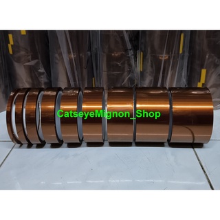 Polyimide Kapton tape เทป กันความร้อน ฉนวนทนความร้อน ทนความร้อนสูง 5 10 15 20 25 30 40 50 60 mm 33 เมตร 100 feet ฟุต