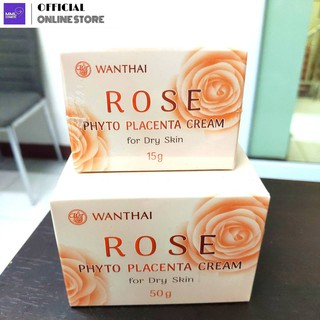 Wanthai Rose Phyto Placenta Cream ว่านไทย โรส ไฟโต พลาเซนต้า ครีม สำหรับผิวแห้ง 15ก./50ก.