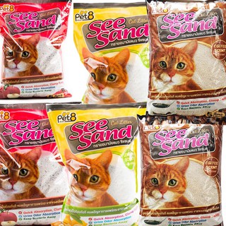 ถูกที่สุด pet8 See sand ซีแซนด์ ทรายแมวอนามัย ขนาด 10 ลิตร พร้อมส่ง