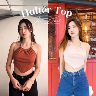 🌷NEW🌷 Halter Top | เสื้อครอป สายคล้องคอ ผูกโบว์หลัง