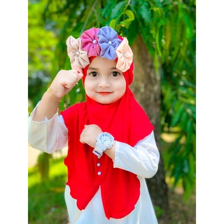 ฮิญาบเด็ก 1-5ปี Hijab kids ผ้าคลุมผมเด็ก ประดับมงกุฎ เพชร